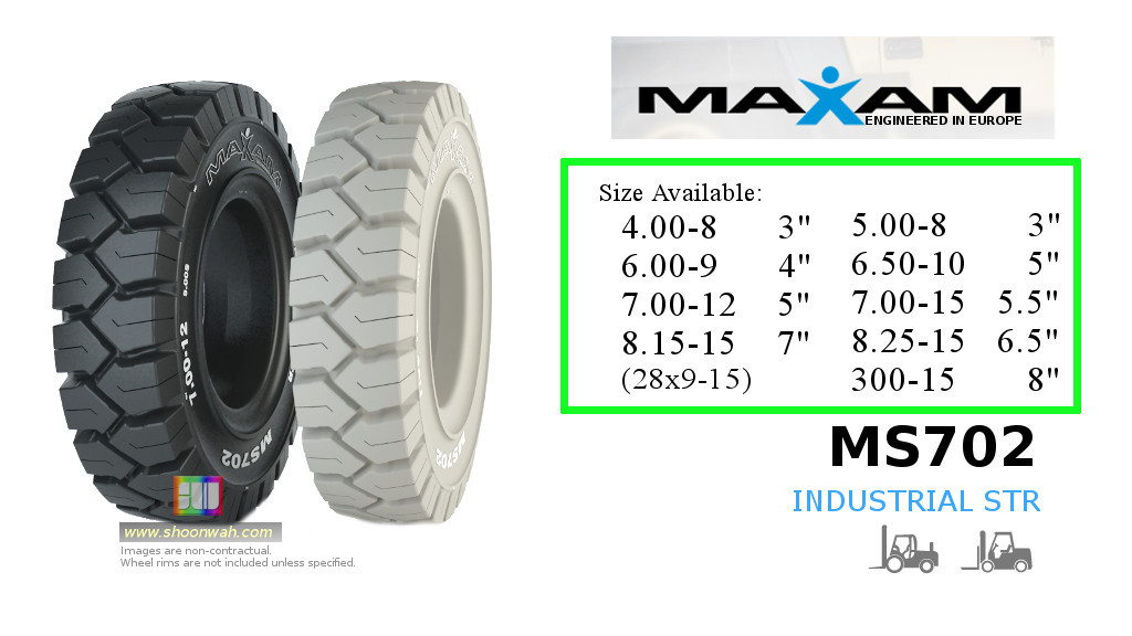Maxam 600x9 6.00-9 forklift solid tires MS702